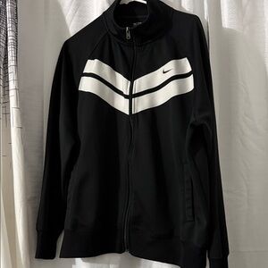 Nike Black and White Zip-Up Jacket